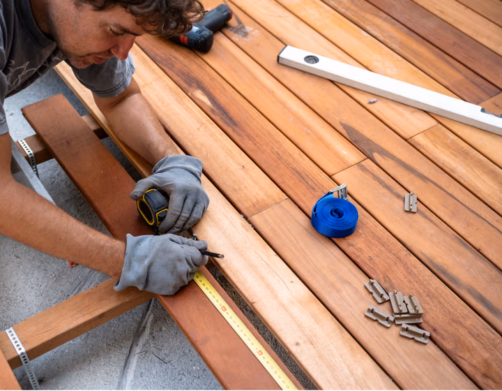 Measuring up a deck site ahead of a quote